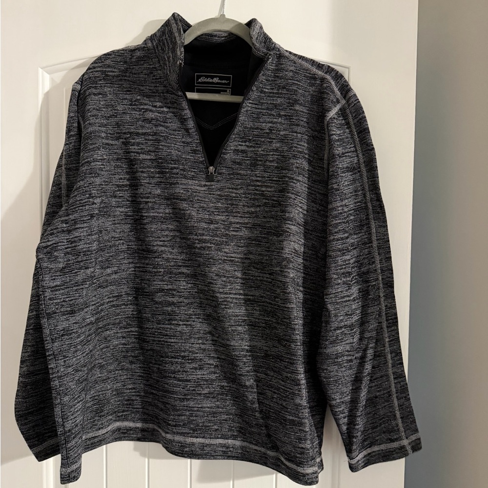 Eddie Bauer Men's Charcoal Zip-Up Sweater